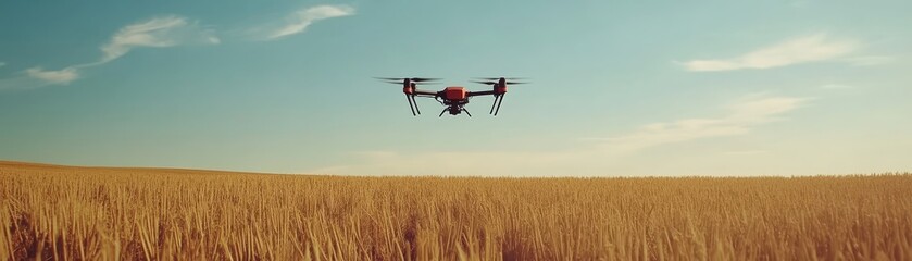 Drone's eye view, surveying the golden waves of a wheat field