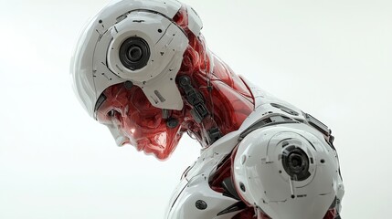 Fototapeta premium Futuristic robot design showcasing intricate mechanical details.