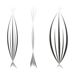 Abstract line forms. Curved geometric shapes. Elegant black outlines. Minimalist vector design.