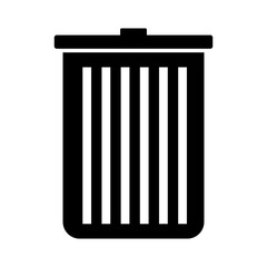 Trash bin icon. Waste container graphic. Garbage disposal symbol. Simple vector design.