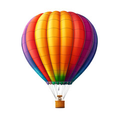 Fototapeta premium Colorful hot air balloon flying in the sky, white isolate background.