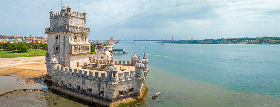 The Belem Tower or the Tower of Saint Vincent, the gateway to Lisbon, Portugal