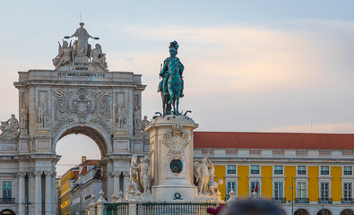 Praca do Comercio, a large, harbour-facing plaza in Portugal's capital, Lisbon