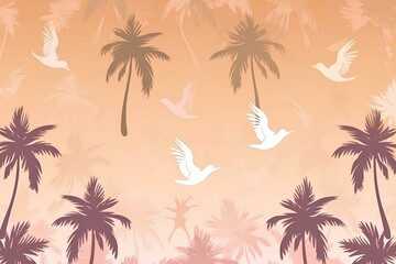 seamless pattern with palm trees
