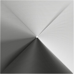 Obraz premium Geometric abstract design. Black and white gradient pyramid. Receding lines perspective. Modern optical illusion.