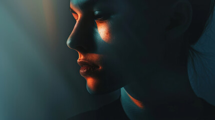 Obraz premium A visual of a person with a composed face, hiding their true emotions beneath a calm exterior.