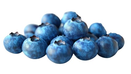 Obraz premium A pile of blueberries on a white background