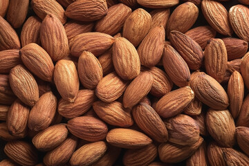 Fototapeta premium A pile of almonds concept background