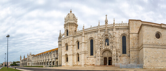 Obraz premium View of Jeronimos Monastery near the Tagus river in Belém district of Lisbon, Portugal