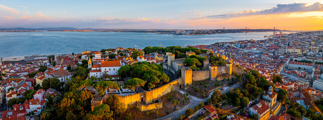 View of Alfama, one of Lisbon’s oldest areas with shops selling traditional crafts and cafes, Portugal