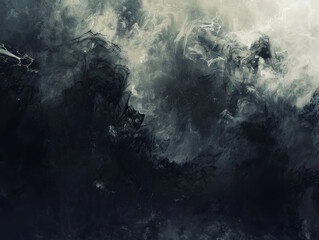 A visual of the abstract concept of fear, represented through dark, ominous shapes and symbolism.