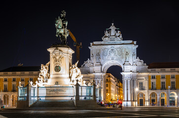 Praca do Comercio, a large, harbour-facing plaza in Portugal's capital, Lisbon