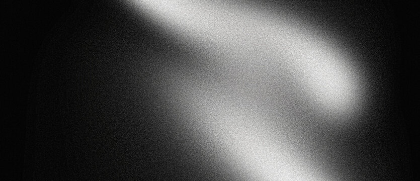 Dark grainy gradient background, black white gray monochrome abstract noise texture banner, header, backdrop design