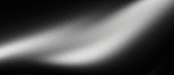 Dark grainy gradient background, black white gray monochrome abstract noise texture banner, header, backdrop design