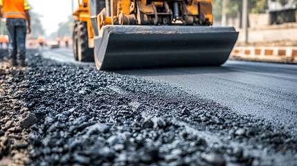 Close-up View of Road Construction