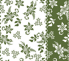 Flower leaf garden seamless pattern illustration.