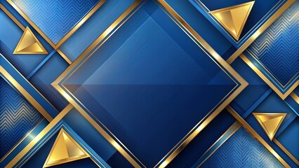 Abstract Geometric Pattern with Blue and Gold Accents