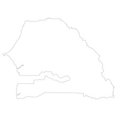 Senegal map. Map of Senegal in white color