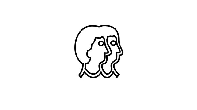 Man head icon. Animation graphic design. . Human head mind thinking.