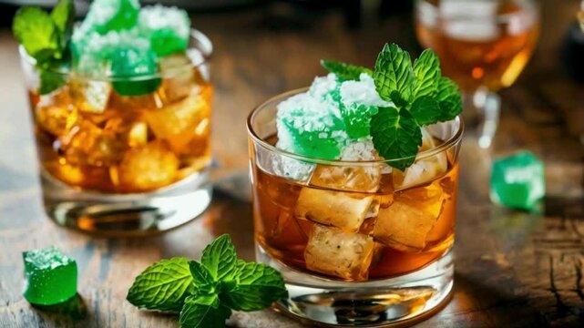 drink with lime and mint