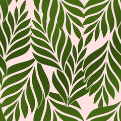 Leaf tropical pattern seamless illustration.