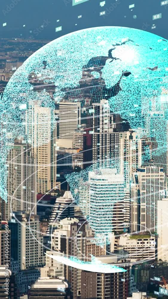 Poster global connection and the internet network modernization in smart city . concept of future 5g wirele