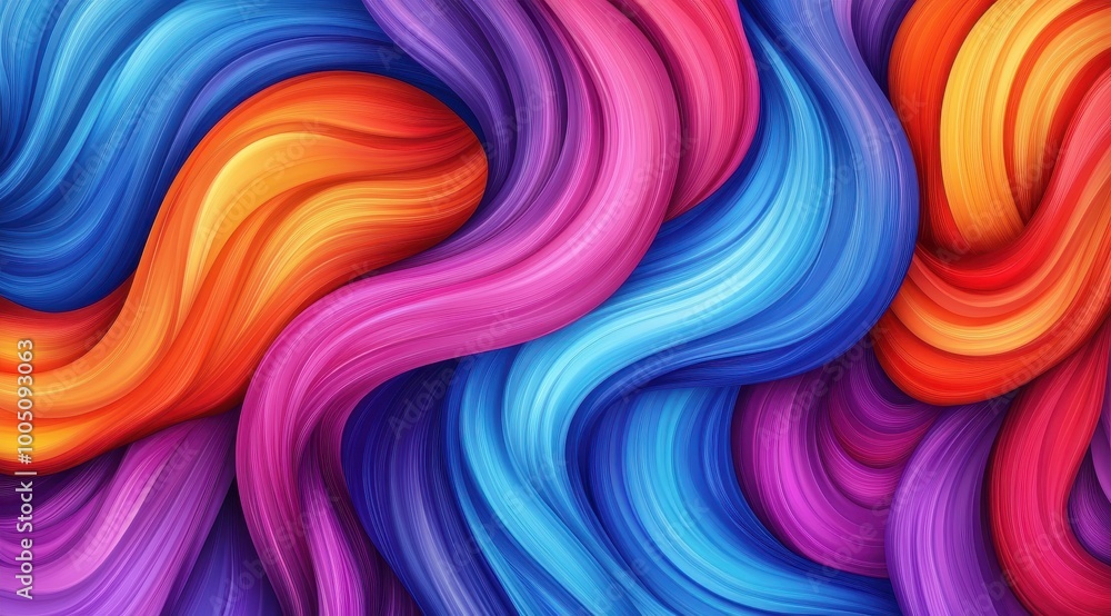Poster a vibrant and colorful abstract background featuring flowing hair, creating an enchanting visual exp