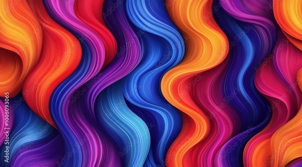 Poster a vibrant and colorful abstract background featuring flowing hair, creating an enchanting visual exp