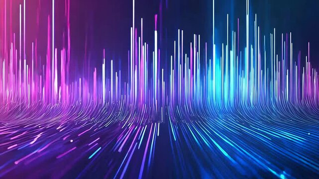 Futuristic Neon Light Bars Animation - Pulsing Music Visualizer