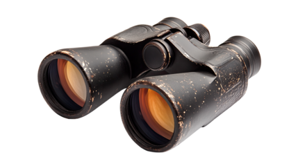 Binoculars on transparent background