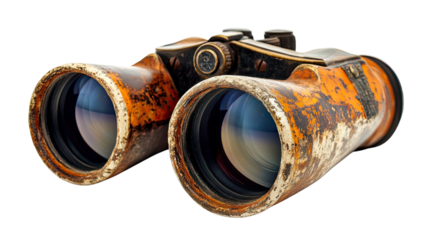Binoculars on transparent background