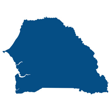 recommend clip art: Senegal and Gambia map. Map of Senegal and Gambia in blue color