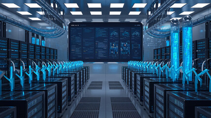 Futuristic Data Center: Nexus of Digital Power