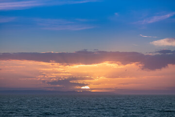 sunset in the sea