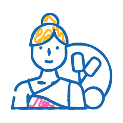 gymnastics female sport doodle icon sketch vector. gymnastics female sport sign. isolated symbol illustration