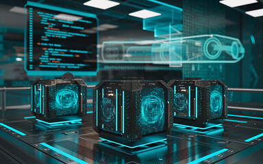 Futuristic Quantum Computing Lab