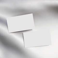 Blank Business Cards on Silk Background