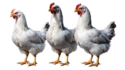 Fototapeta premium Set of White chicken isolated on white background. PNG
