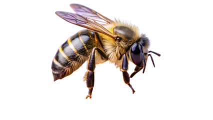 Honey bee  isolated on white background as transparent. PNG