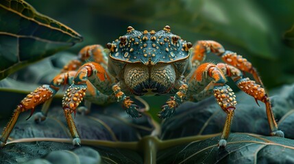 Close-Up of a Colorful Crab in the Rainforest
