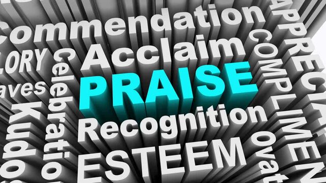 Praise Acclaim Recognition Appreciation Words Text 3d Animation