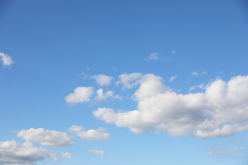 Picturesque view of blue sky with fluffy clouds