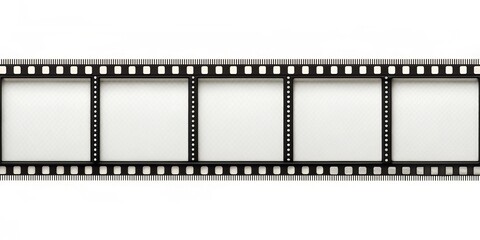 Obraz premium Film strip with blank frames on a white background, cinema, photography, vintage, memories, reel, film, celluloid