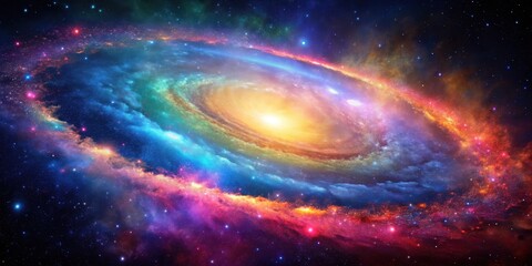 Fototapeta premium of a vibrant and colorful galaxy , astronomy, space, stars, universe, science, cosmic, spiral, nebula