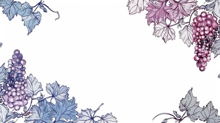 Background template with copy space  of grape leaf and  vine