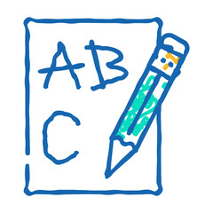 write kid leisure doodle icon sketch vector. write kid leisure sign. isolated symbol illustration