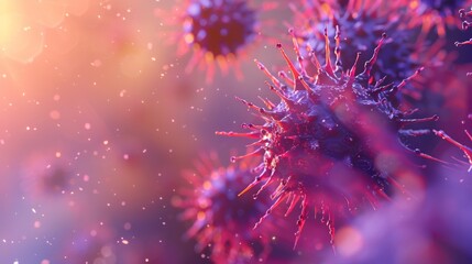 virus cluster floating in a sterile environment