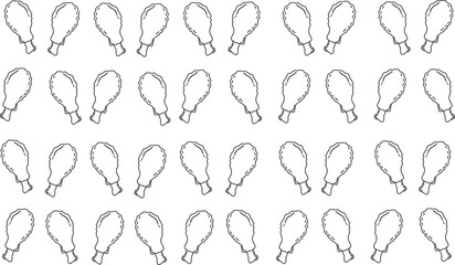 fried chicken seamless pattern background. doodle fried chicken pattern background. fast food background. Chicken leg seamless pattern. Chicken drumstick pattern