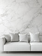Stylish Marble Wall Accentuating Modern Living Space
