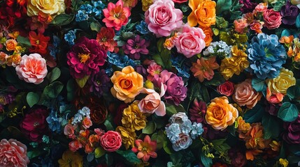 Fototapeta premium Vibrant Floral Background with Mixed Blooms